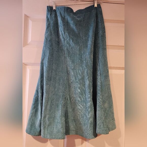Company Collection Petite soft ribbed blue midi skirt 14P - Picture 4 of 4